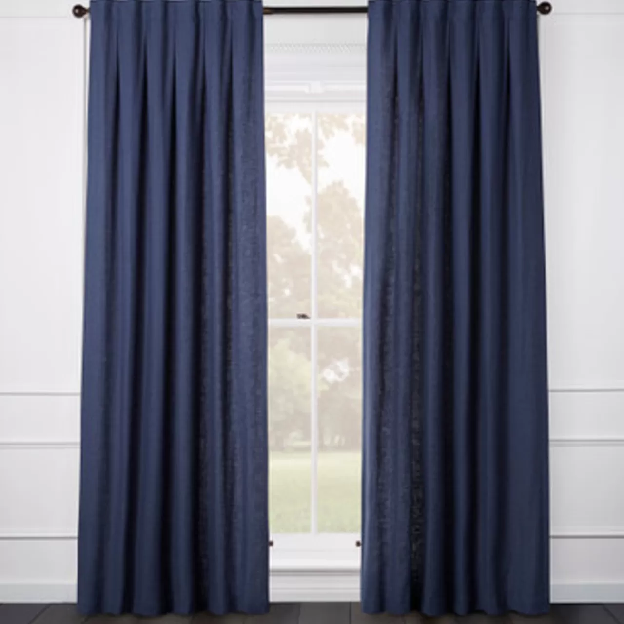 Z Gallerie Audrey Linen Midnight - Custom> Solid Window Panels | Custom Window Panels