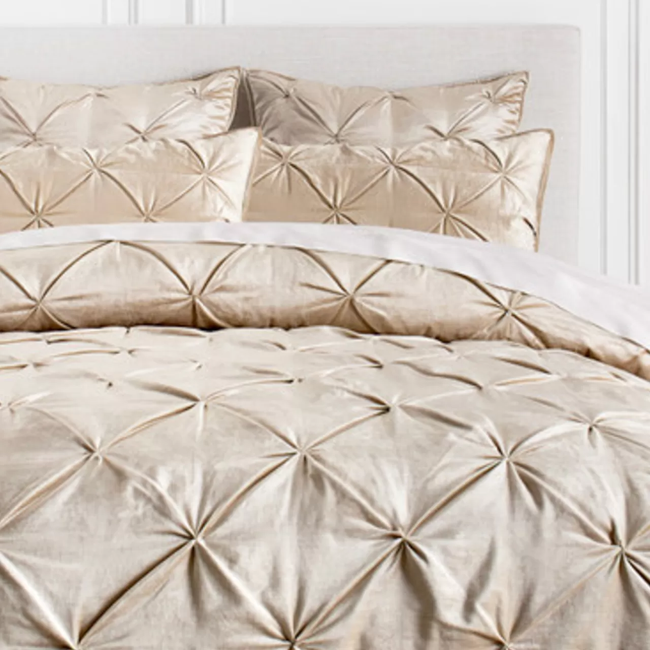 Z Gallerie Avignon Bedding - Champagne> Textured Bedding | Solid Bedding