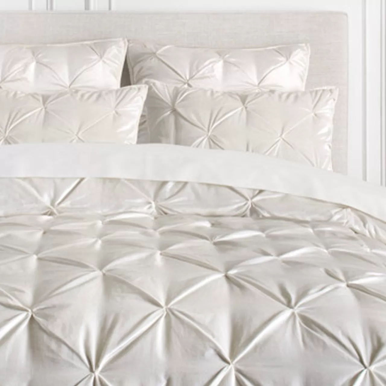 Z Gallerie Avignon Bedding - Pearl> Textured Bedding | Solid Bedding