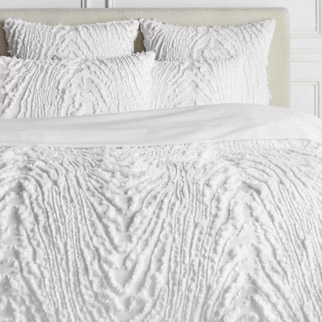 Z Gallerie Azalea Bedding - Pearl> Textured Bedding | Solid Bedding