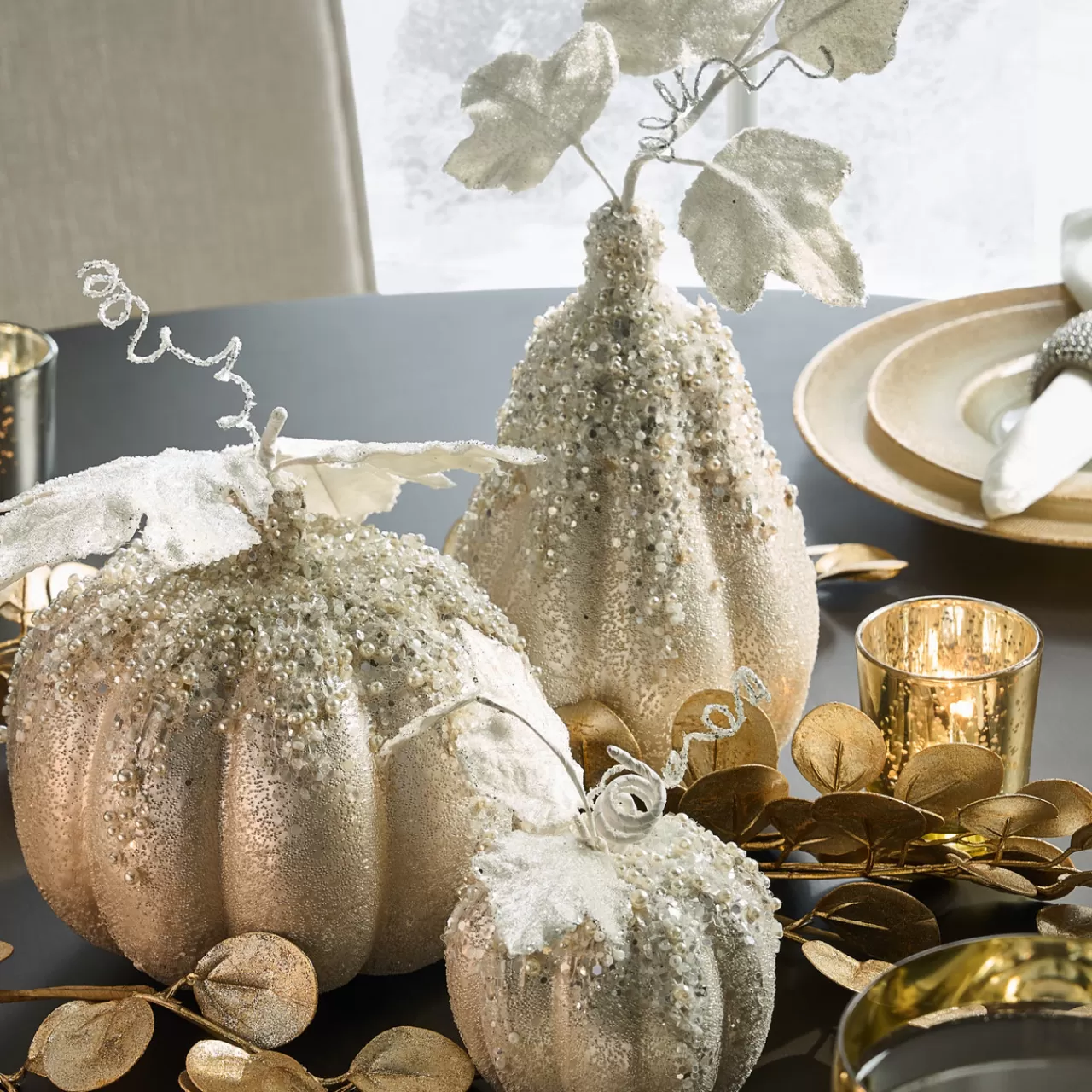 Z Gallerie Beaded Pumpkins and Gourd> Décor | Décor Sale