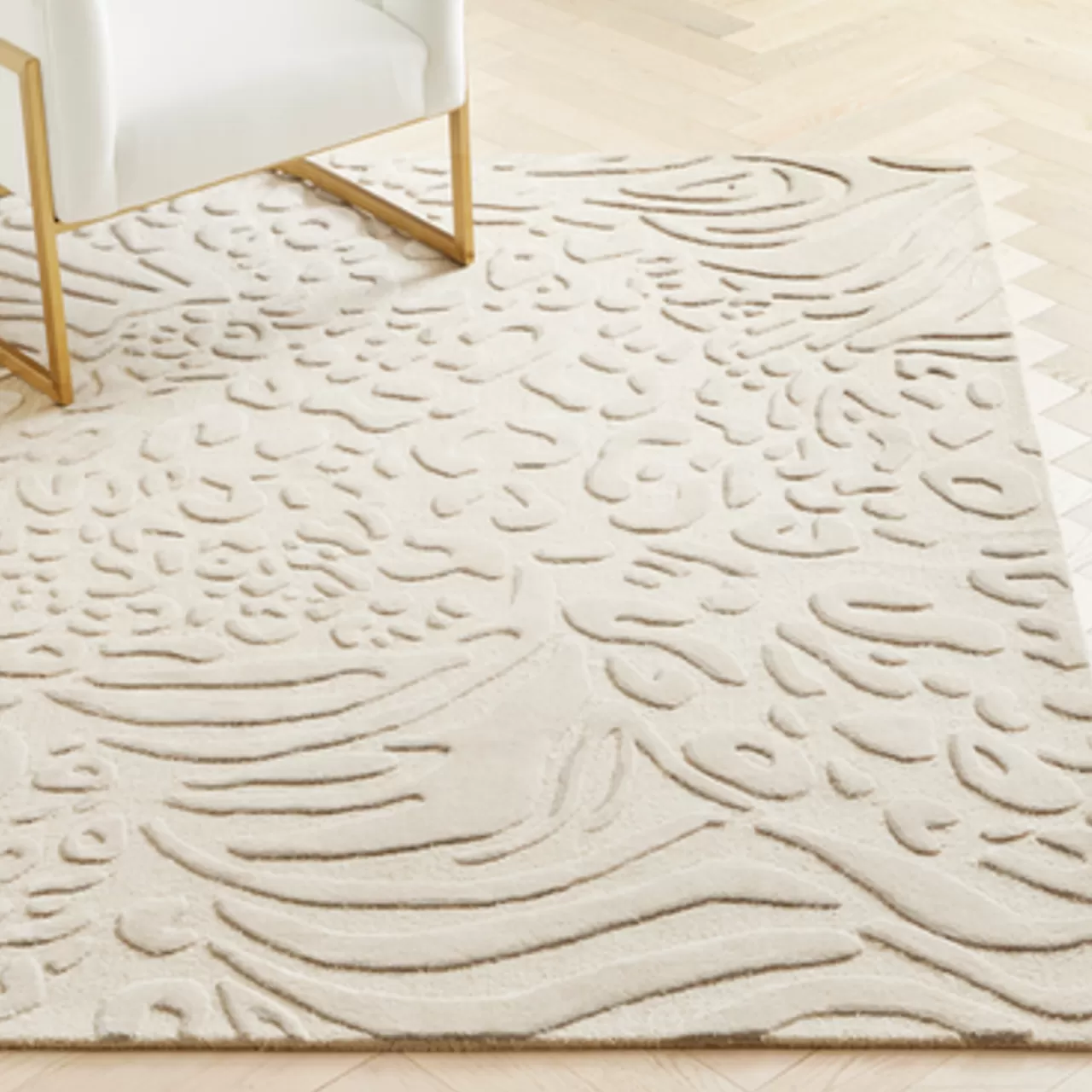 Z Gallerie Chantel Rug - Ivory/Beige> Modern Rugs | Animal Print Rugs