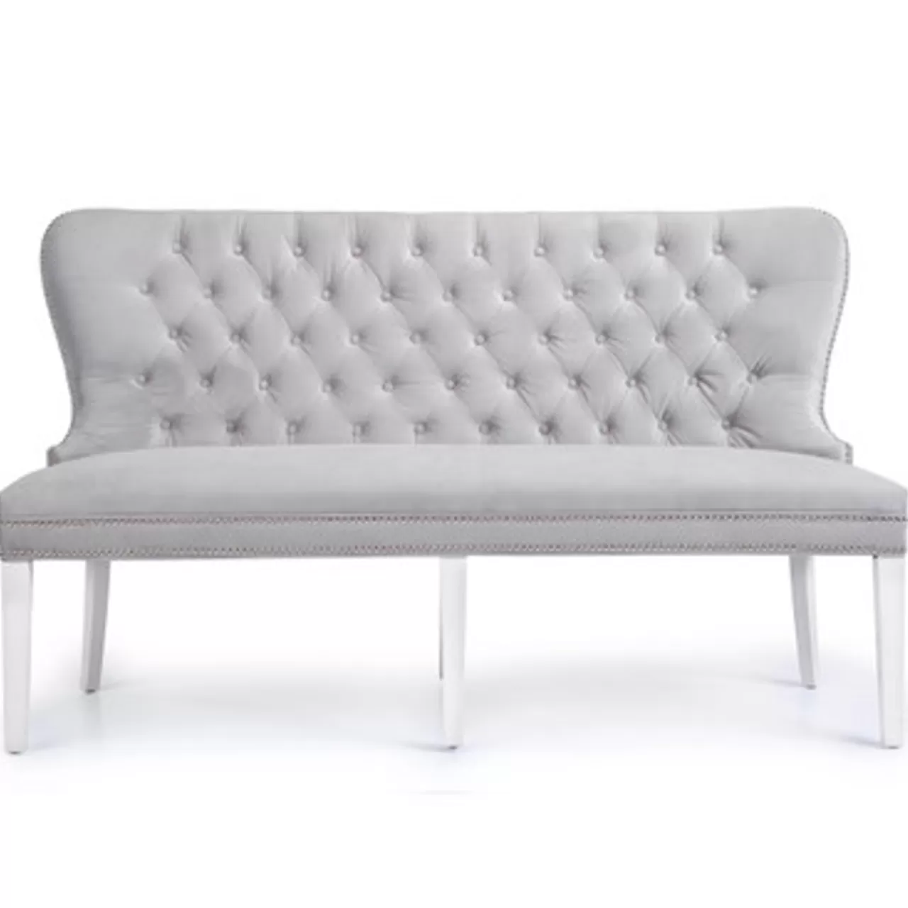 Z Gallerie Charlotte Banquette - High Gloss White> Dining Bench & Stools