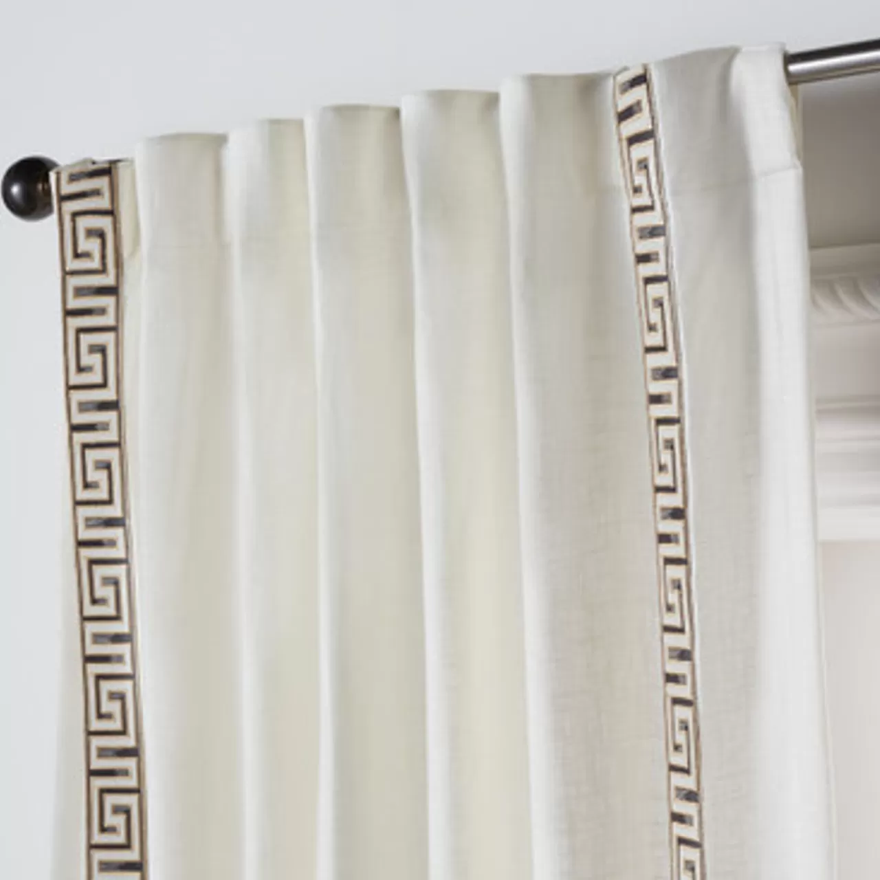 Z Gallerie Chloe Velvet Greek Key - Custom> Patterned Window Panels | Custom Window Panels