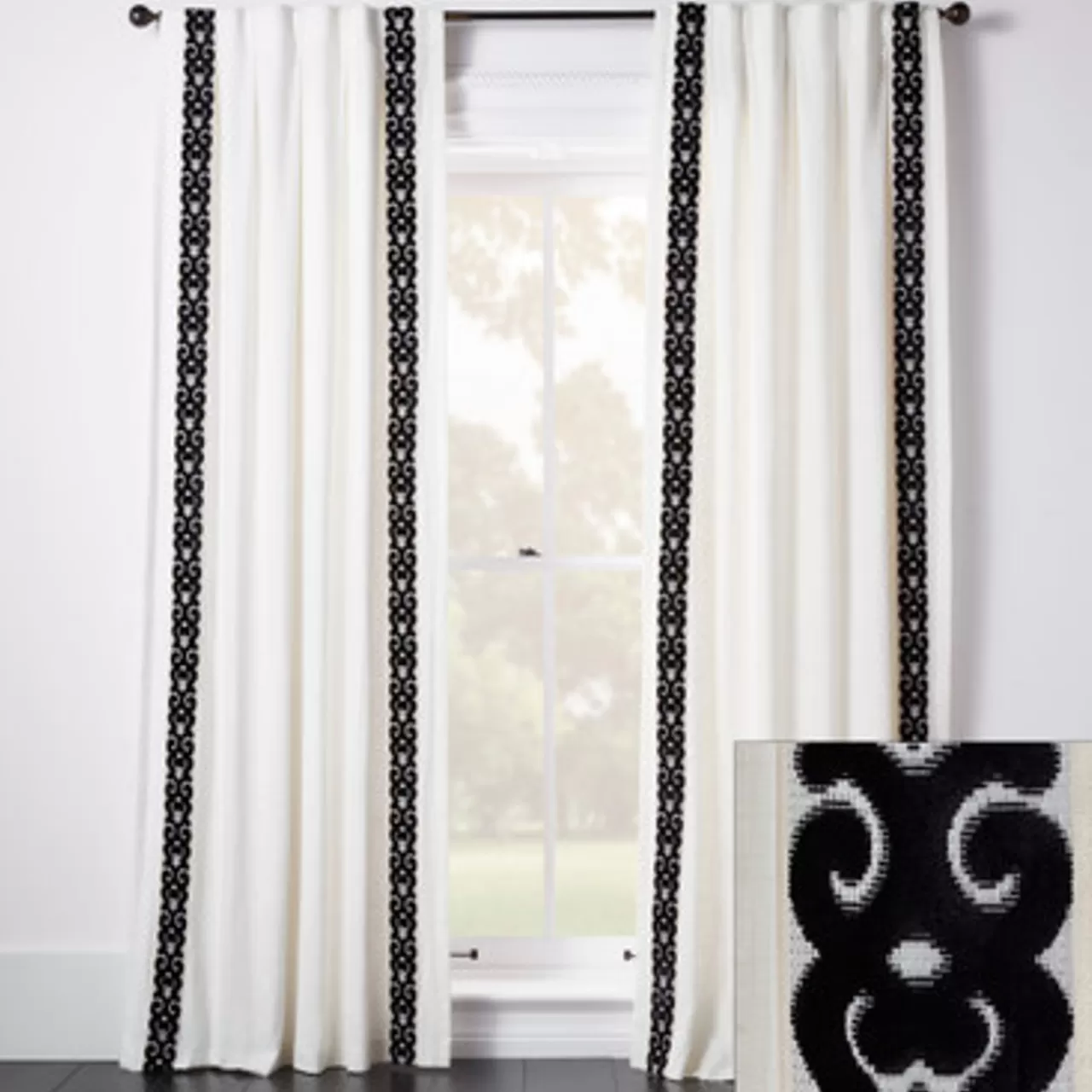 Z Gallerie Chloe Velvet Scroll - Custom> Patterned Window Panels | Custom Window Panels