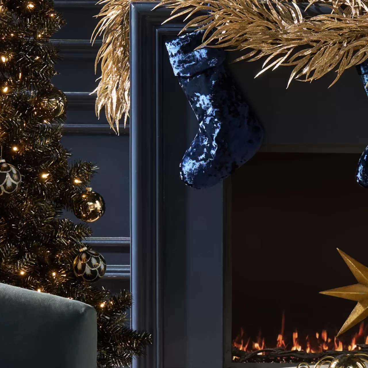 Z Gallerie Crushed Velvet Stocking - Sapphire> Stockings & Tree Skirts | Décor