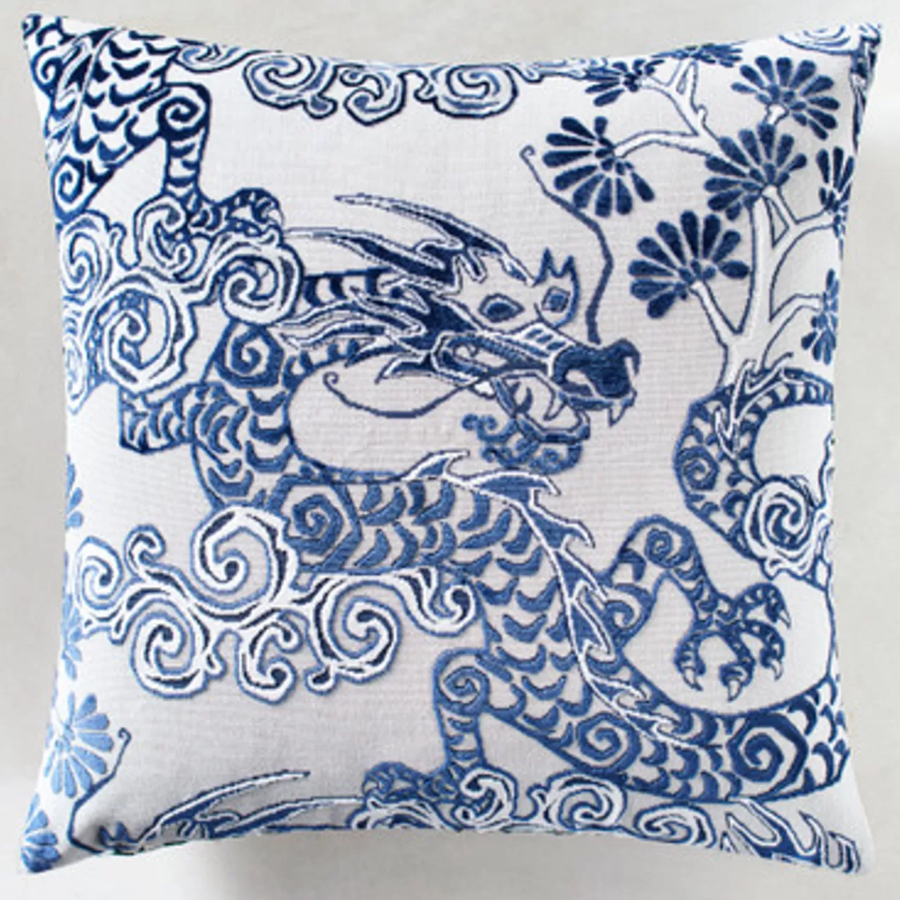 Z Gallerie Dragon Pillow 22" - Sapphire> Textile Sale | Novelty Pillows