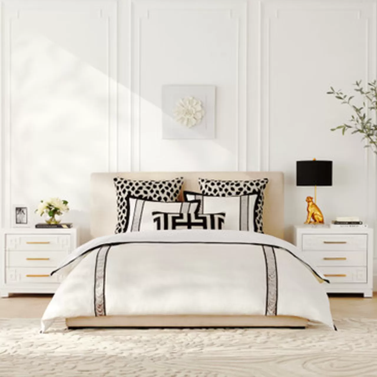 Z Gallerie Gianna Frame Bedding - Grey/Black> Printed Bedding | Duvets Covers & Shams