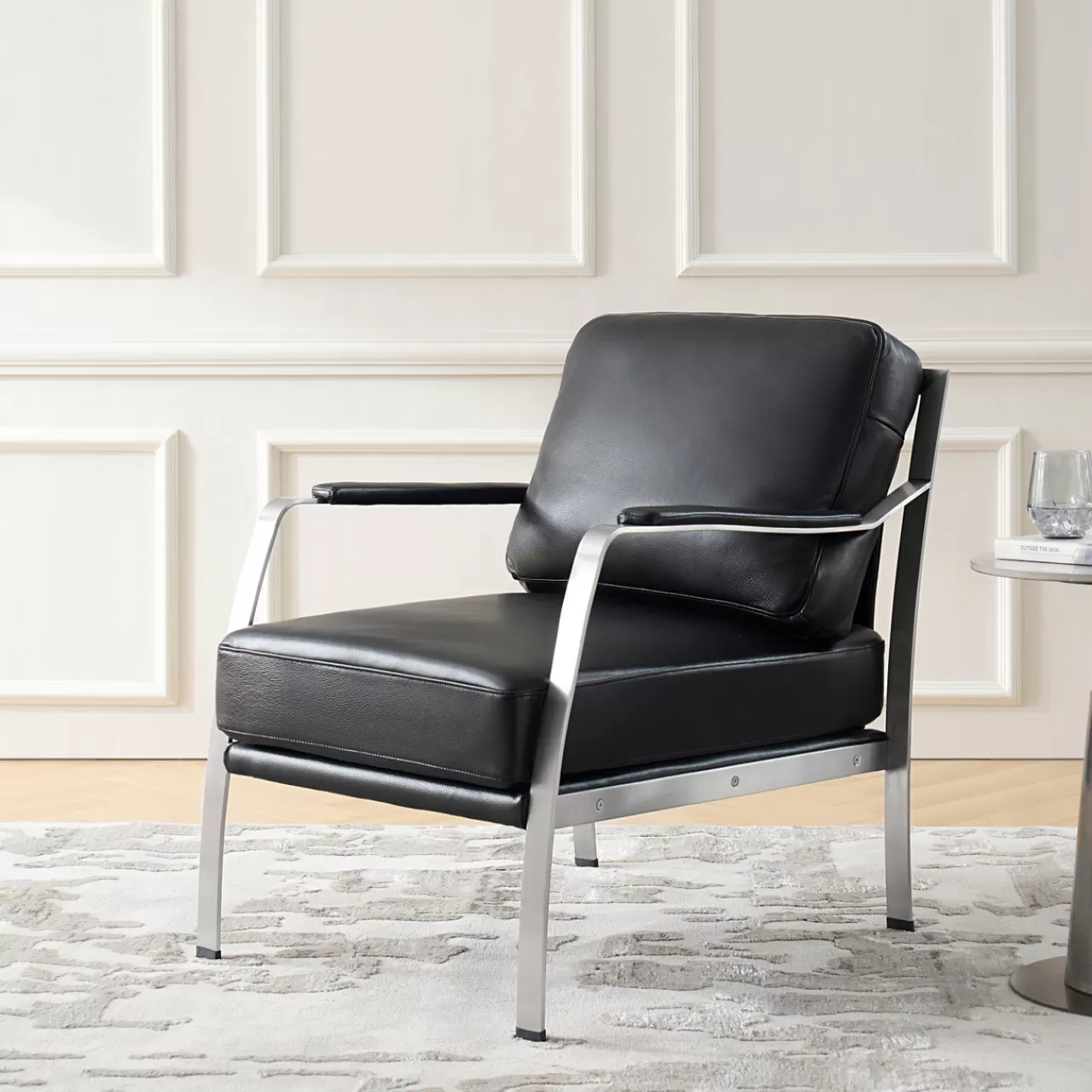 Z Gallerie Giuseppe Modern Genuine Leather Armchair> Accent Chairs