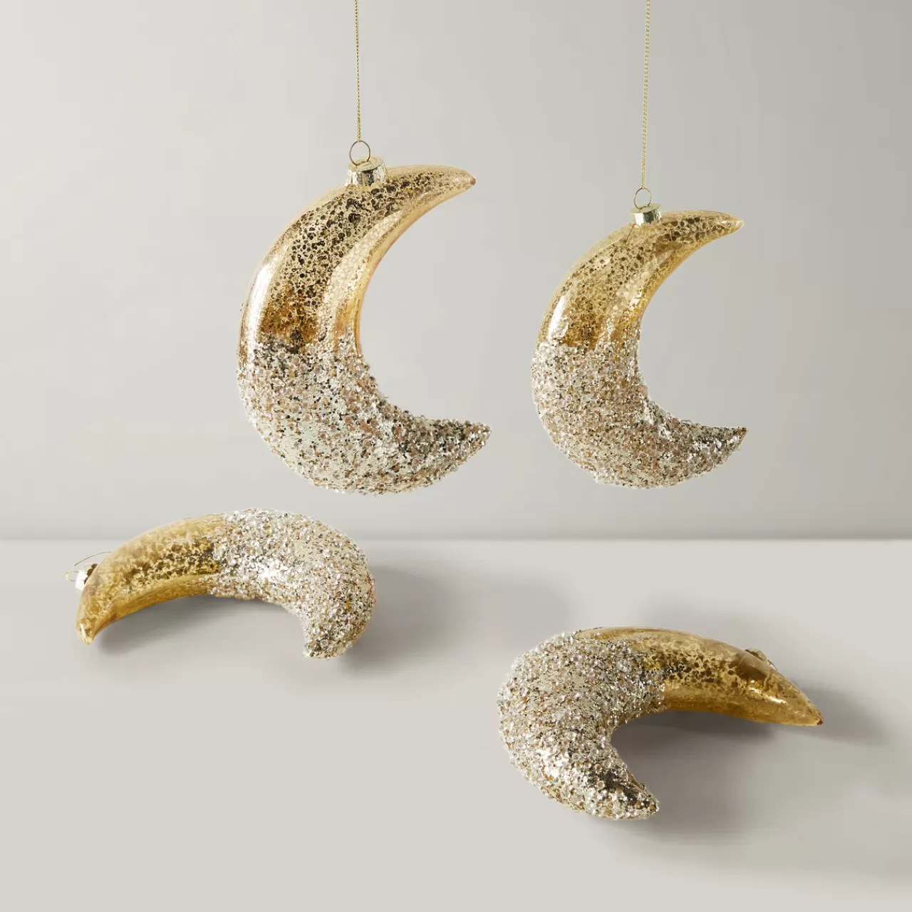 Z Gallerie Glittered Moon Ornament - Set of 4> Ornaments | Décor Sale