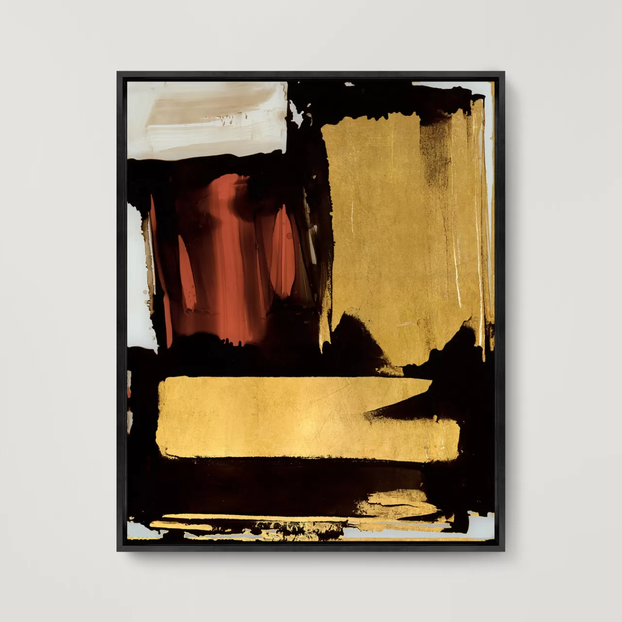 Z Gallerie Golden Red Brushstrokes 1​> Series | Framed Art