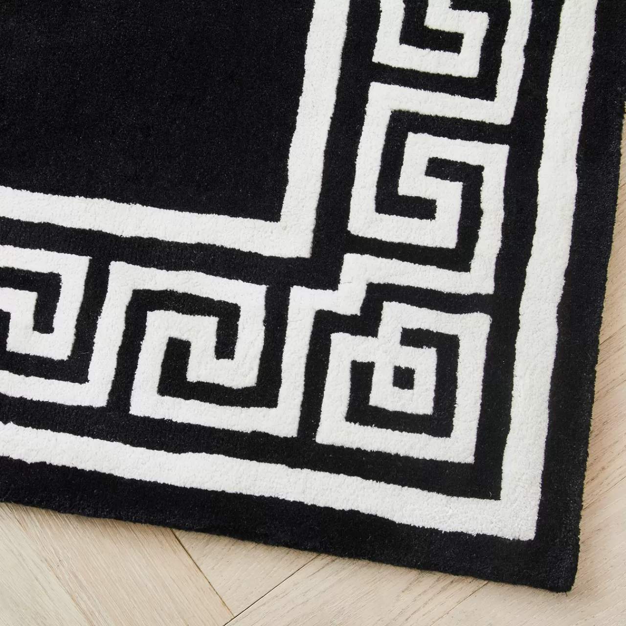 Z Gallerie Greek Key Rug - Black/Ivory> Pattern Rugs | Living Room Rugs