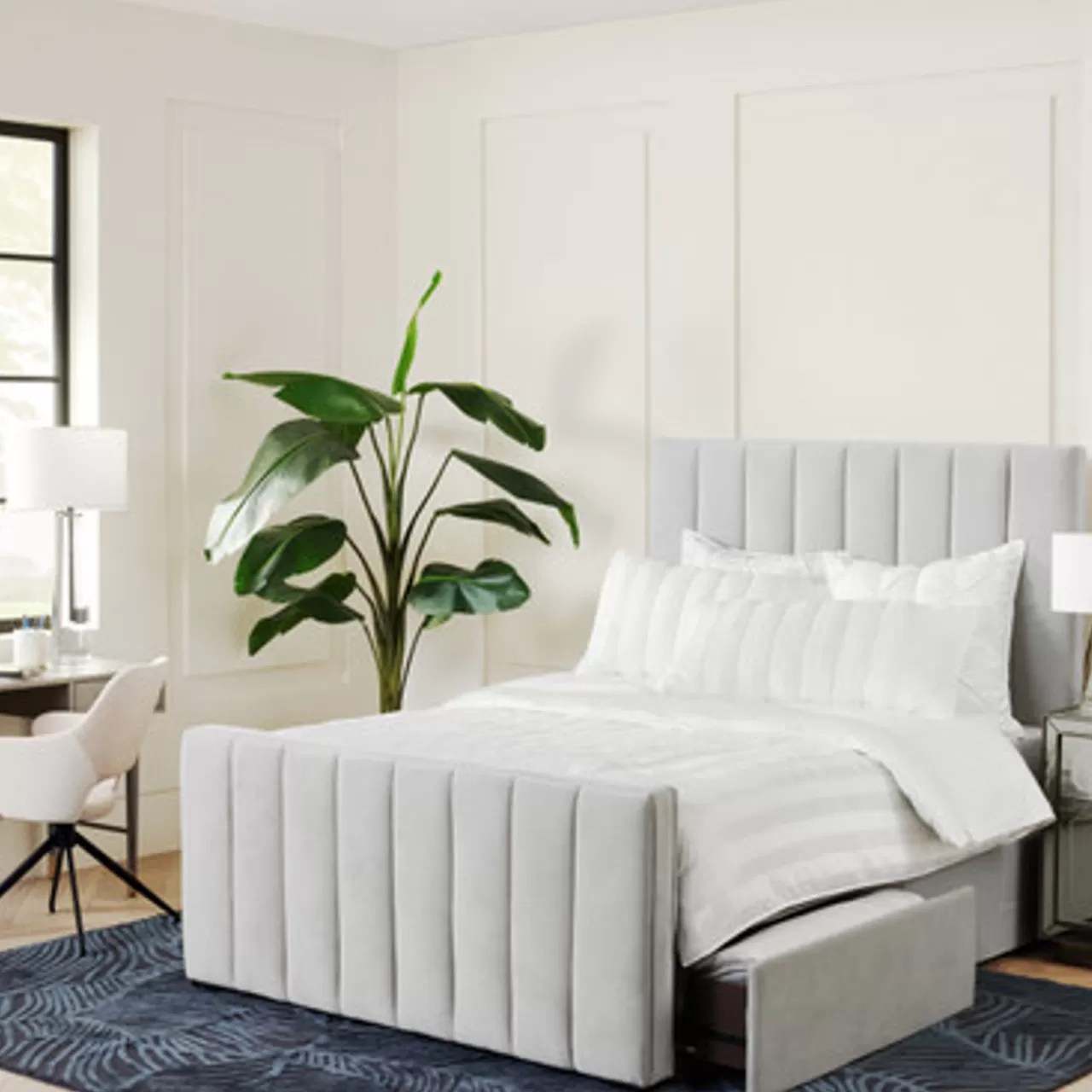 Z Gallerie Hadley Storage Bed With Channeled Footboard> Storage Beds