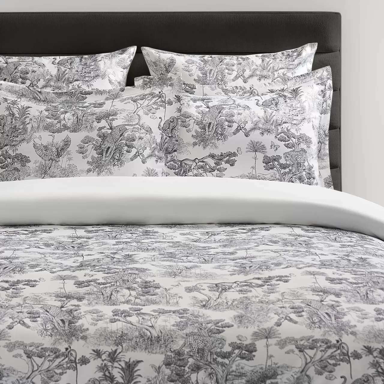 Z Gallerie Jungle Toile Bedding Set - Ivory/Black> Printed Bedding | Duvets Covers & Shams