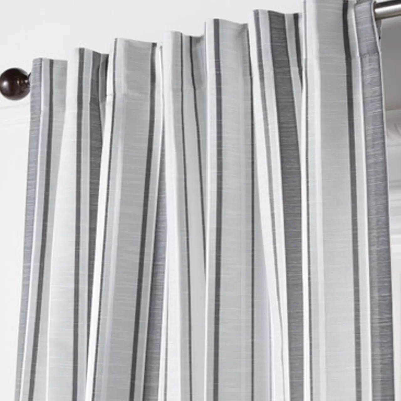 Z Gallerie Kinley Stripe Grey - Custom> Patterned Window Panels | Custom Window Panels