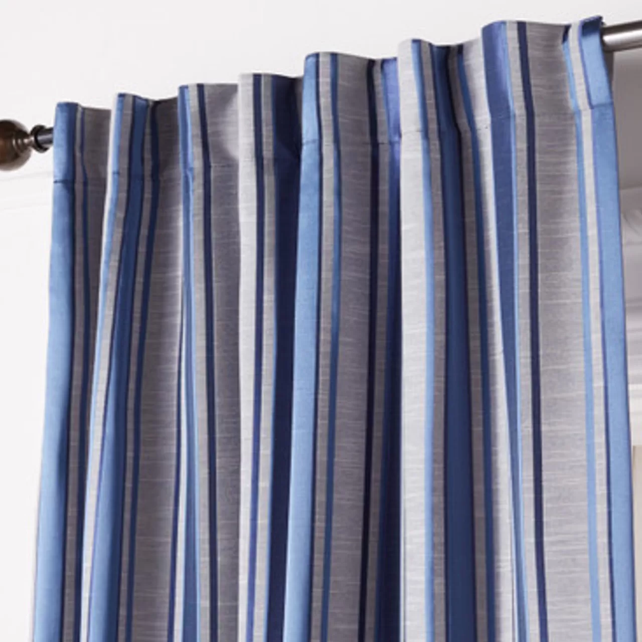 Z Gallerie Kinley Stripe Sapphire - Custom> Patterned Window Panels | Custom Window Panels