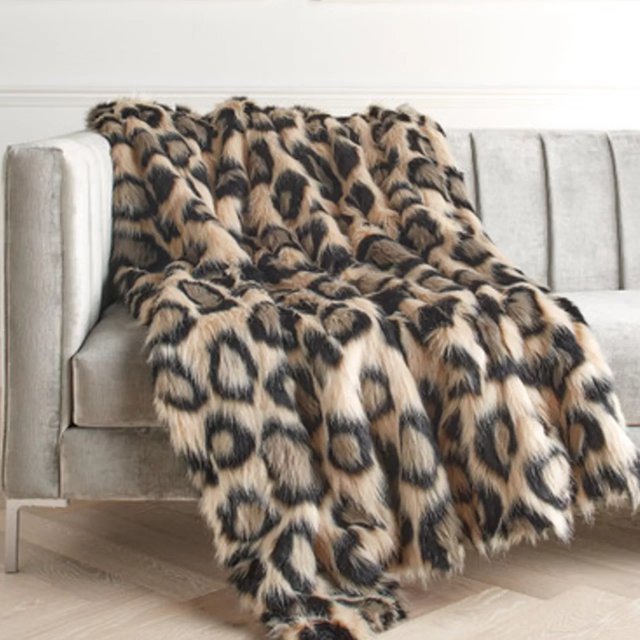 Z Gallerie Leopard Oversized Throw - Black> Patterned Throws | Textile Sale