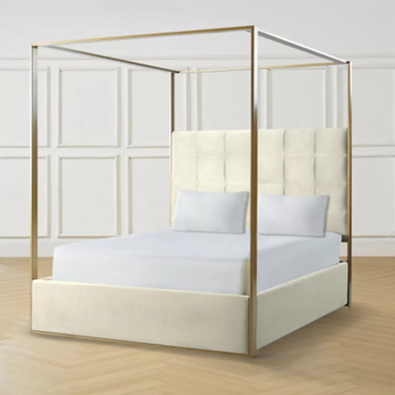 Z Gallerie Lynn Canopy Bed - Ivory> Canopy Beds