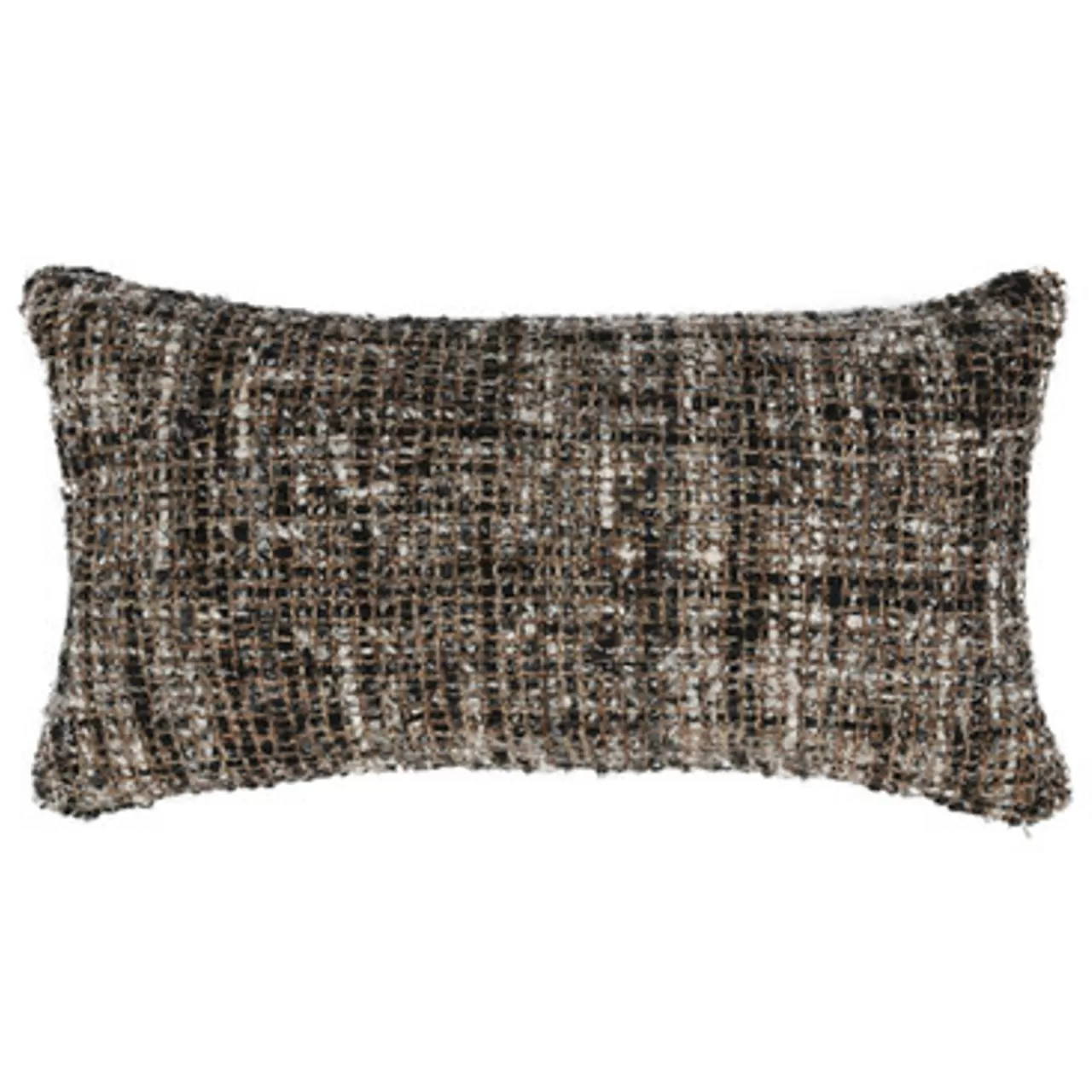 Z Gallerie Malek Lumbar Pillow - Black/Ivory> Textile Sale | Solid Pillows