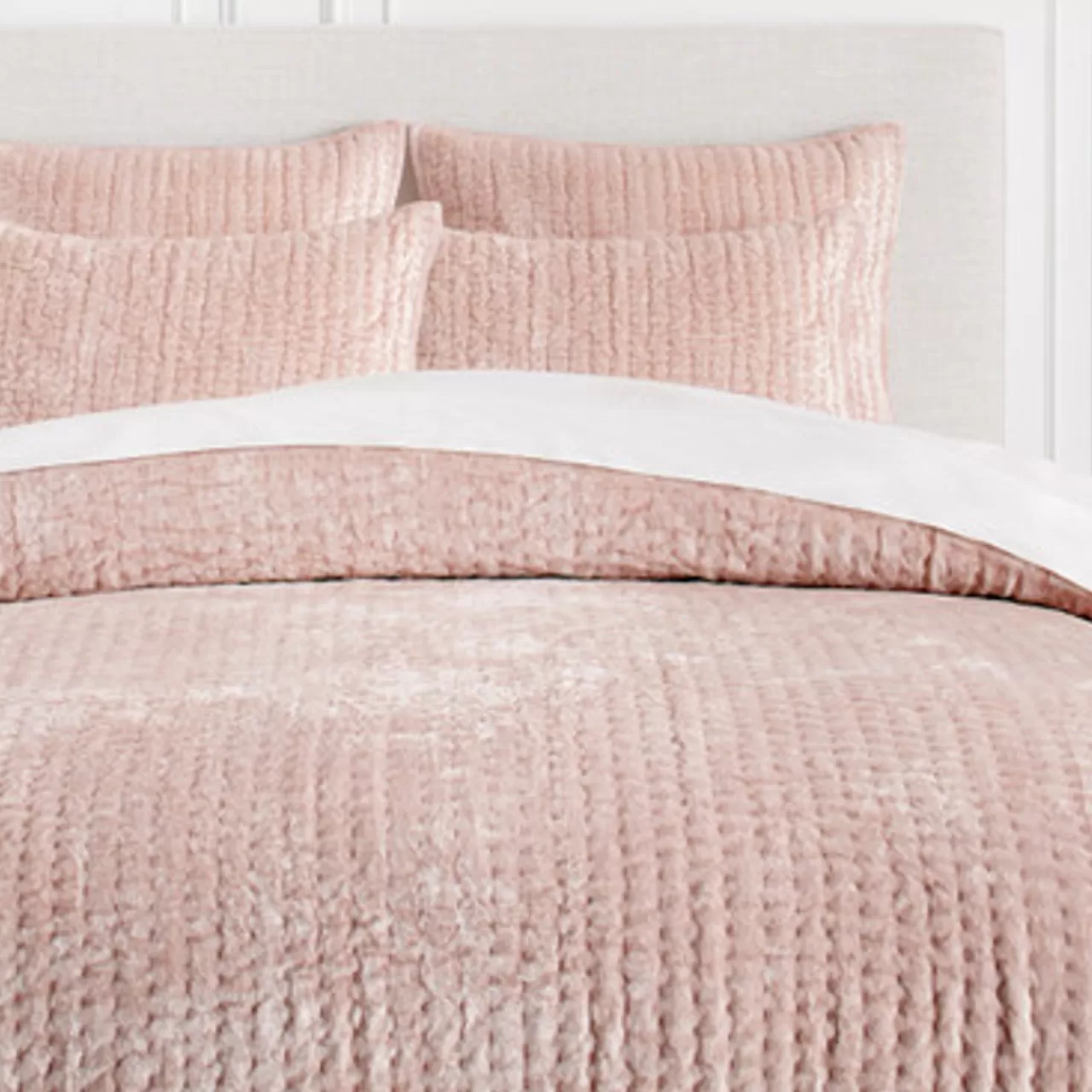 Z Gallerie Mardon Velvet Bedding - Blush> Textured Bedding | Velvet Bedding