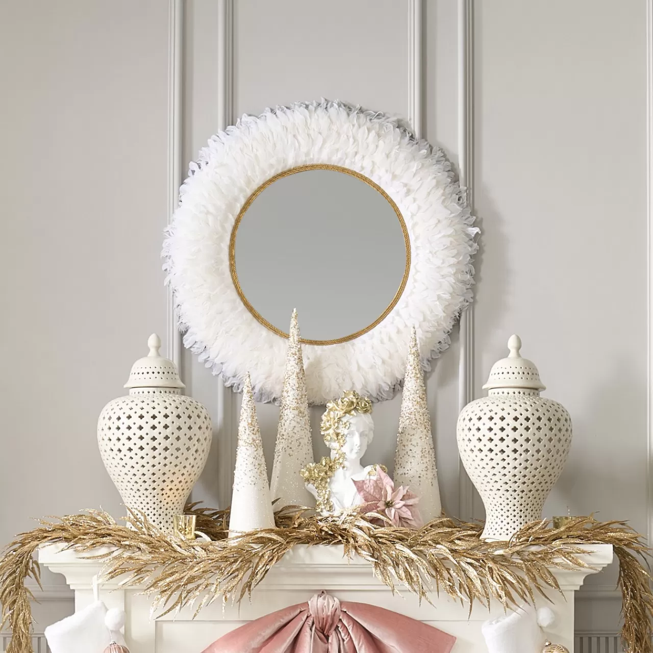 Z Gallerie Nikki Chu - Daybreak Feather Mirror> Gift | Mirrors