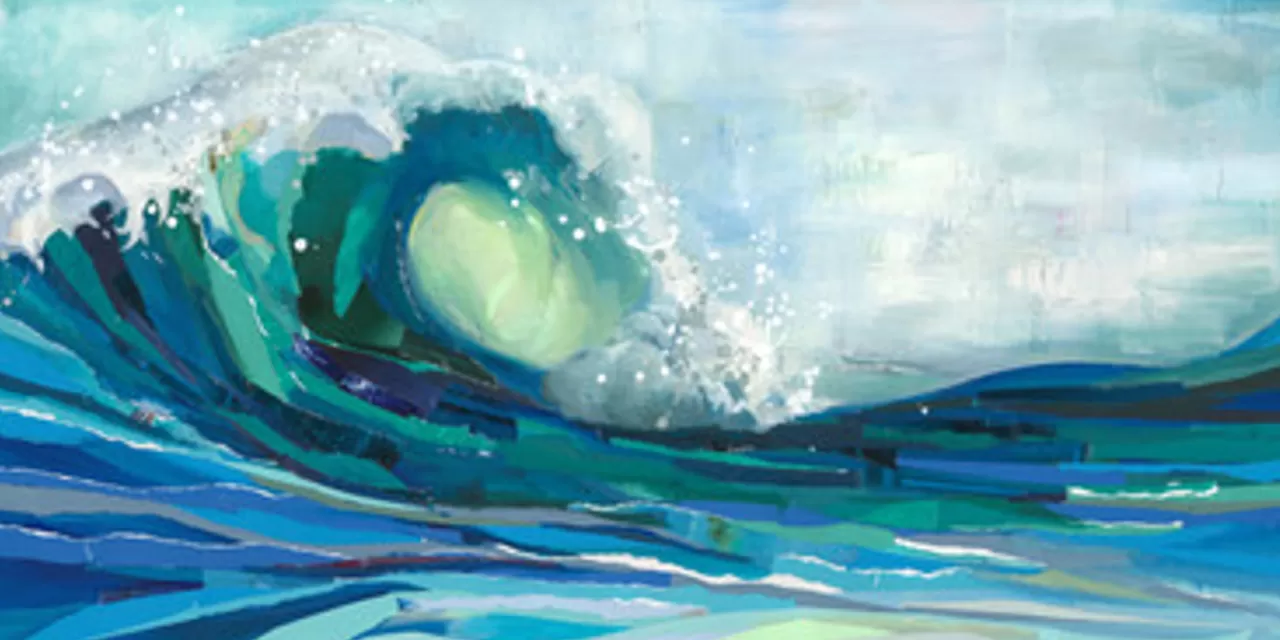 Z Gallerie Ocean Wave> Canvas | Blue