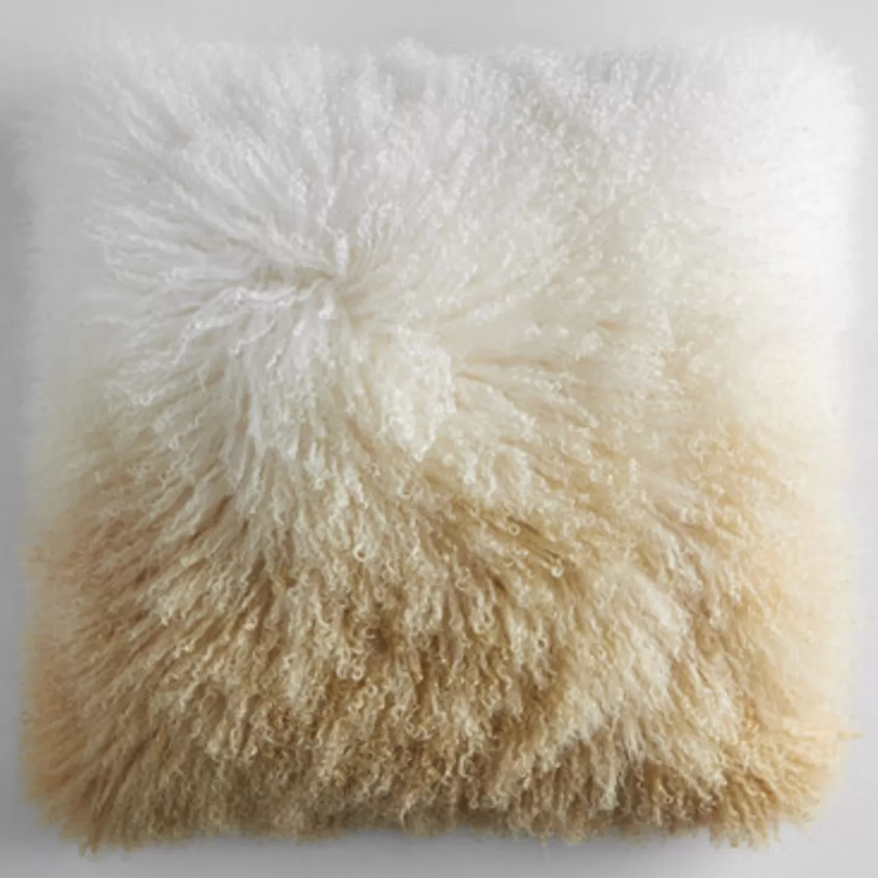 Z Gallerie Ombre Mongolian Pillow 22" - White/Gold> Textile Sale | Mongolian & Fur Pillows