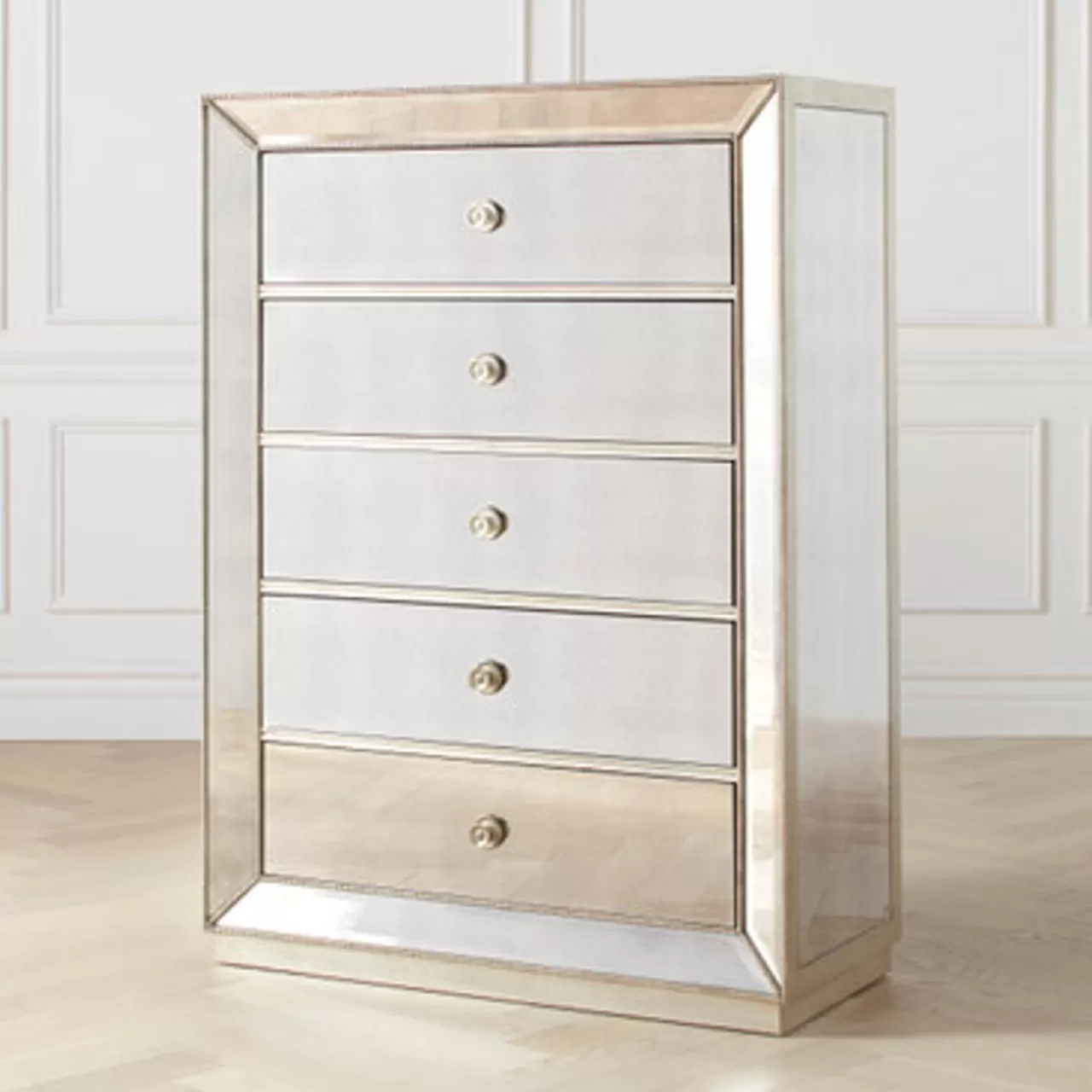 Z Gallerie Omni Mirrored 5 Drawer Chest> Dressers