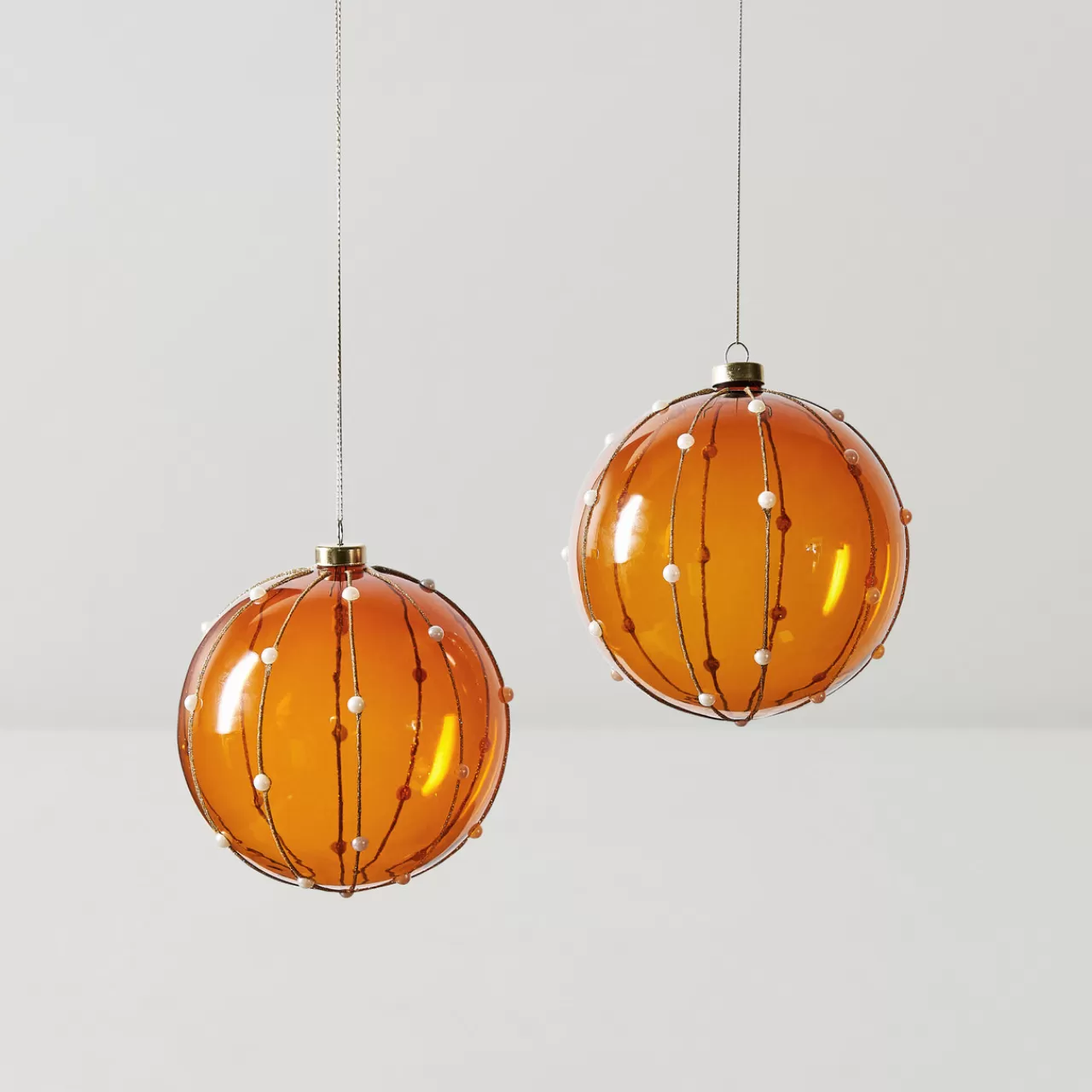 Z Gallerie Oversized Amber Ornament 6" - Set of 2> Ornaments | Décor Sale