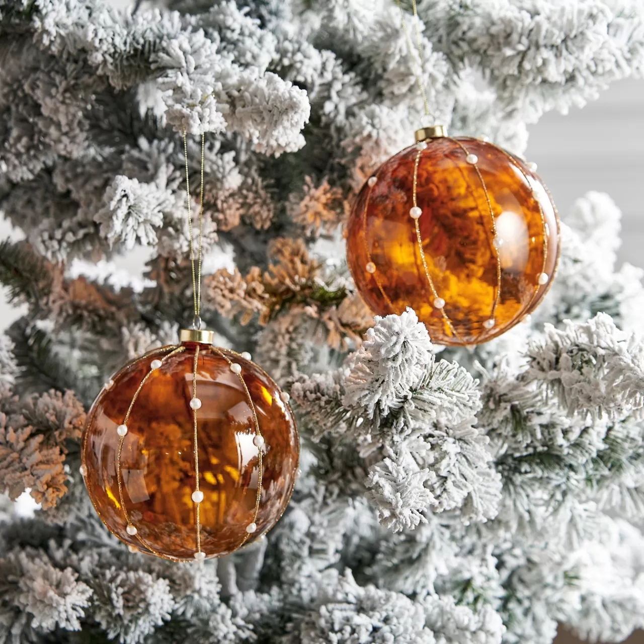 Z Gallerie Oversized Amber Ornament 6" - Set of 2> Ornaments | Décor Sale