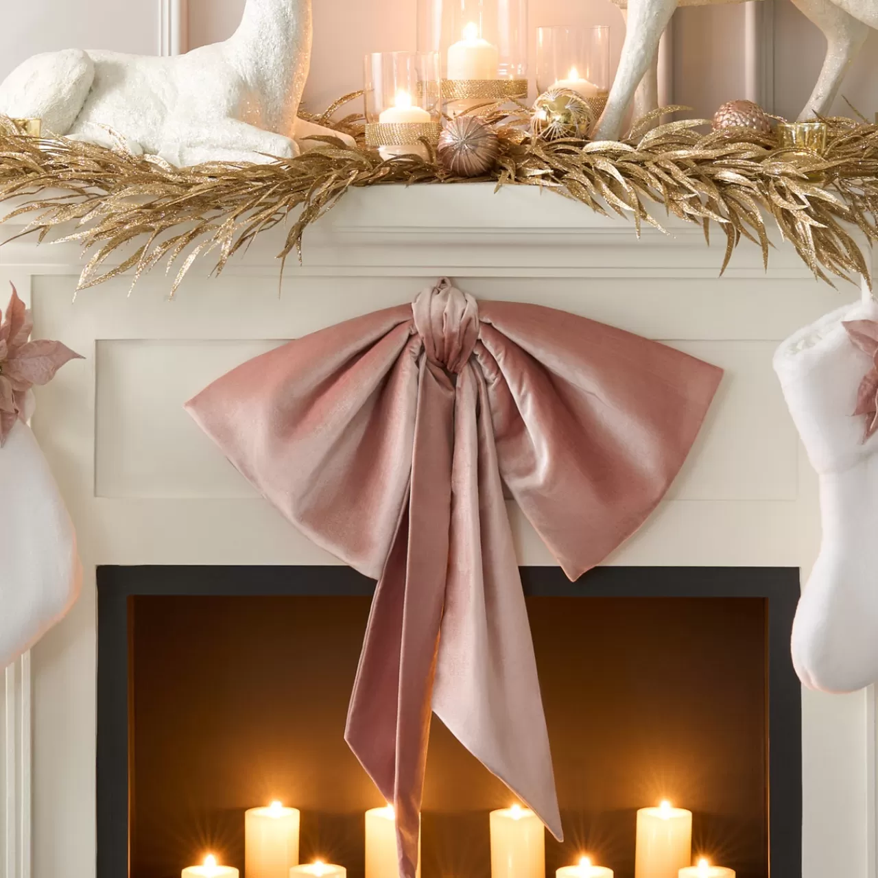 Z Gallerie Overszied Velvet Bow 28" - Blush> Stockings & Tree Skirts | Décor