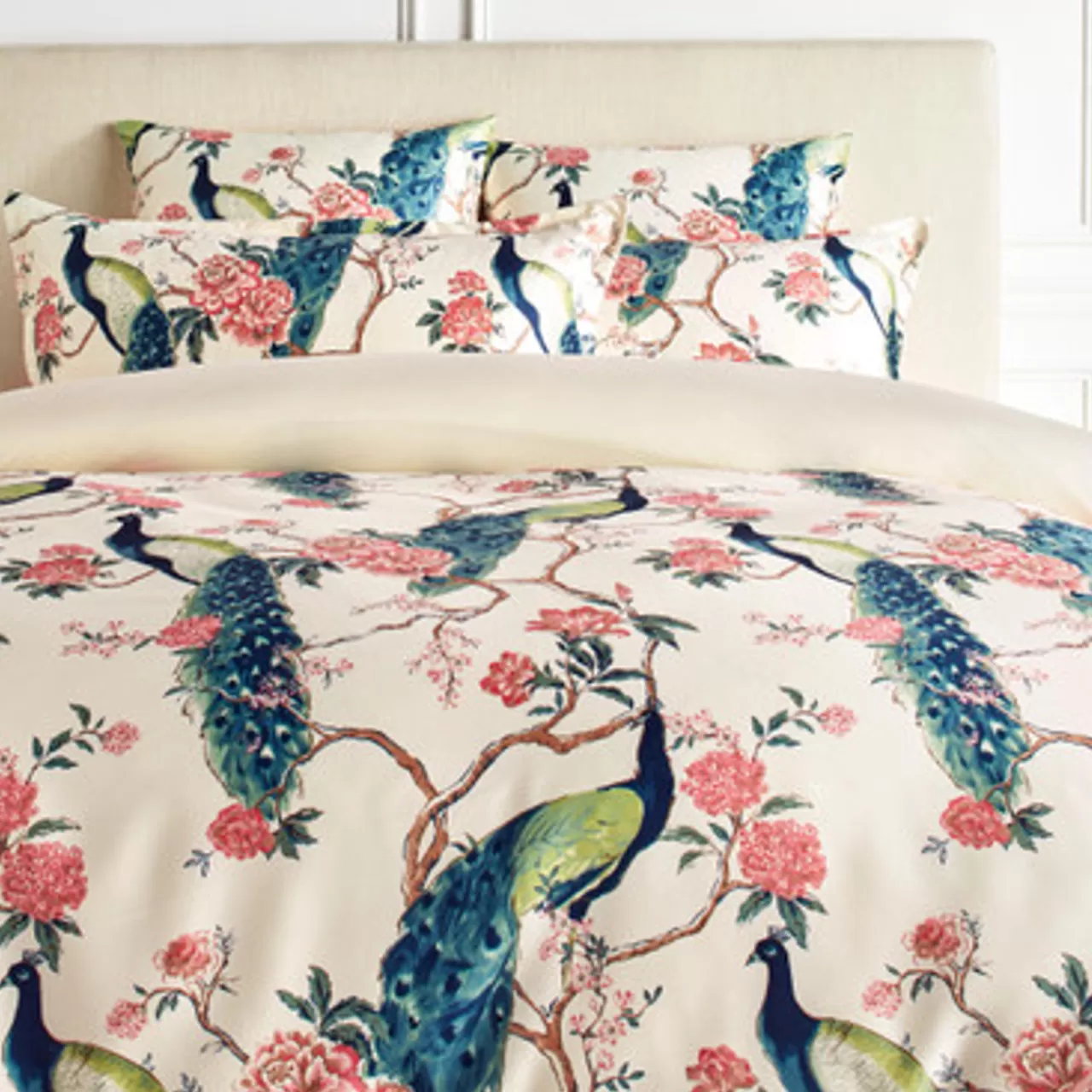 Z Gallerie Pavo Bedding - Ivory> Textile Sale | Printed Bedding