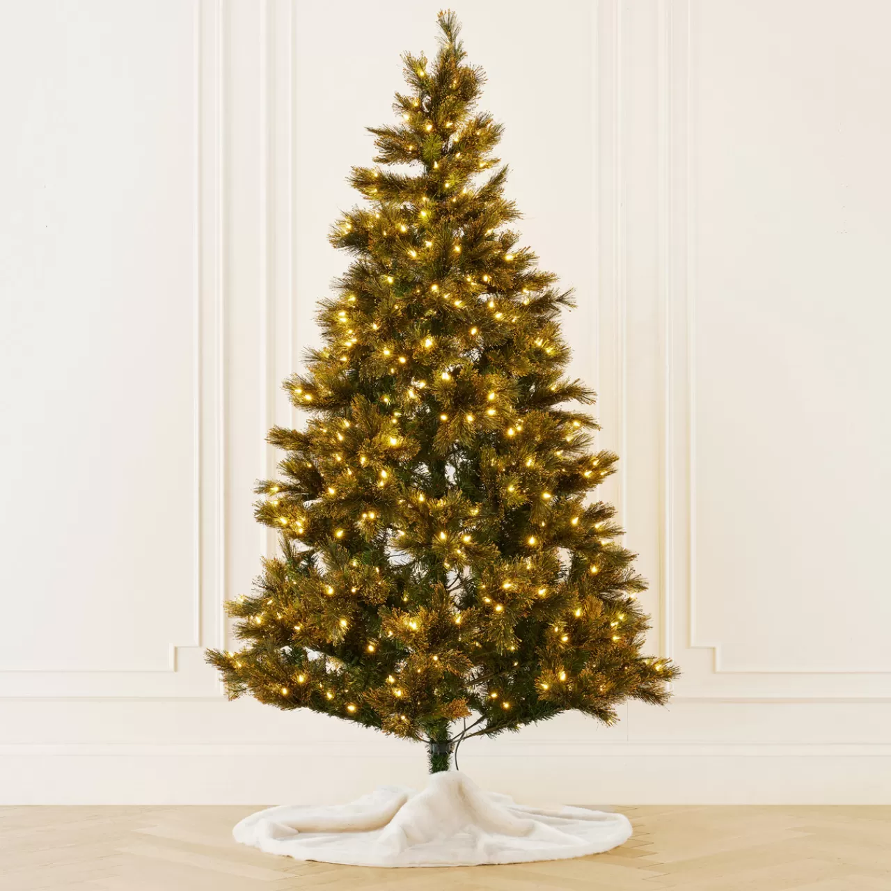 Z Gallerie Pre-Lit Green Flock Tree 7'5"> Pre-lit Trees & Garland