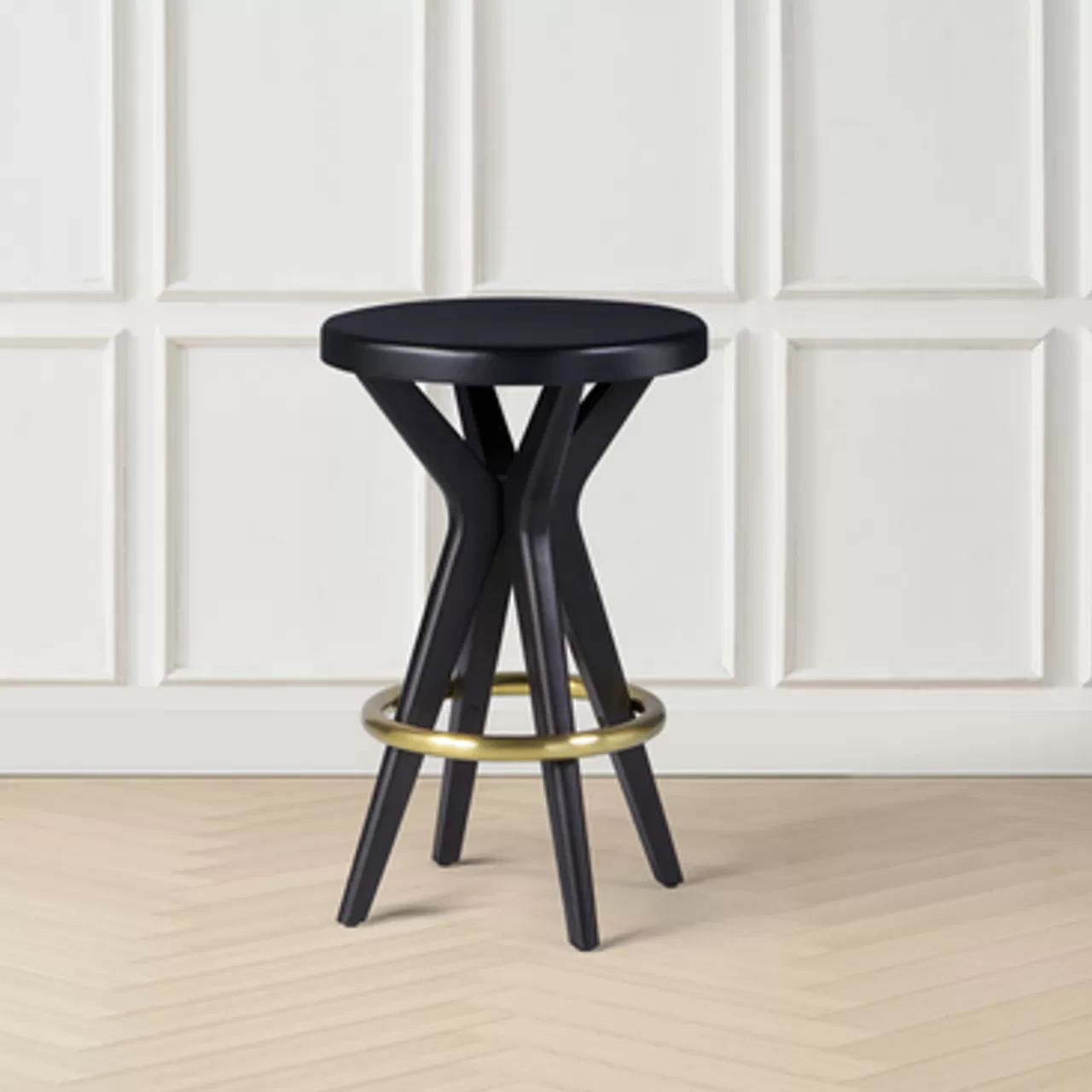 Z Gallerie Rolston Counter Stool - Black Gold> Dining Chairs