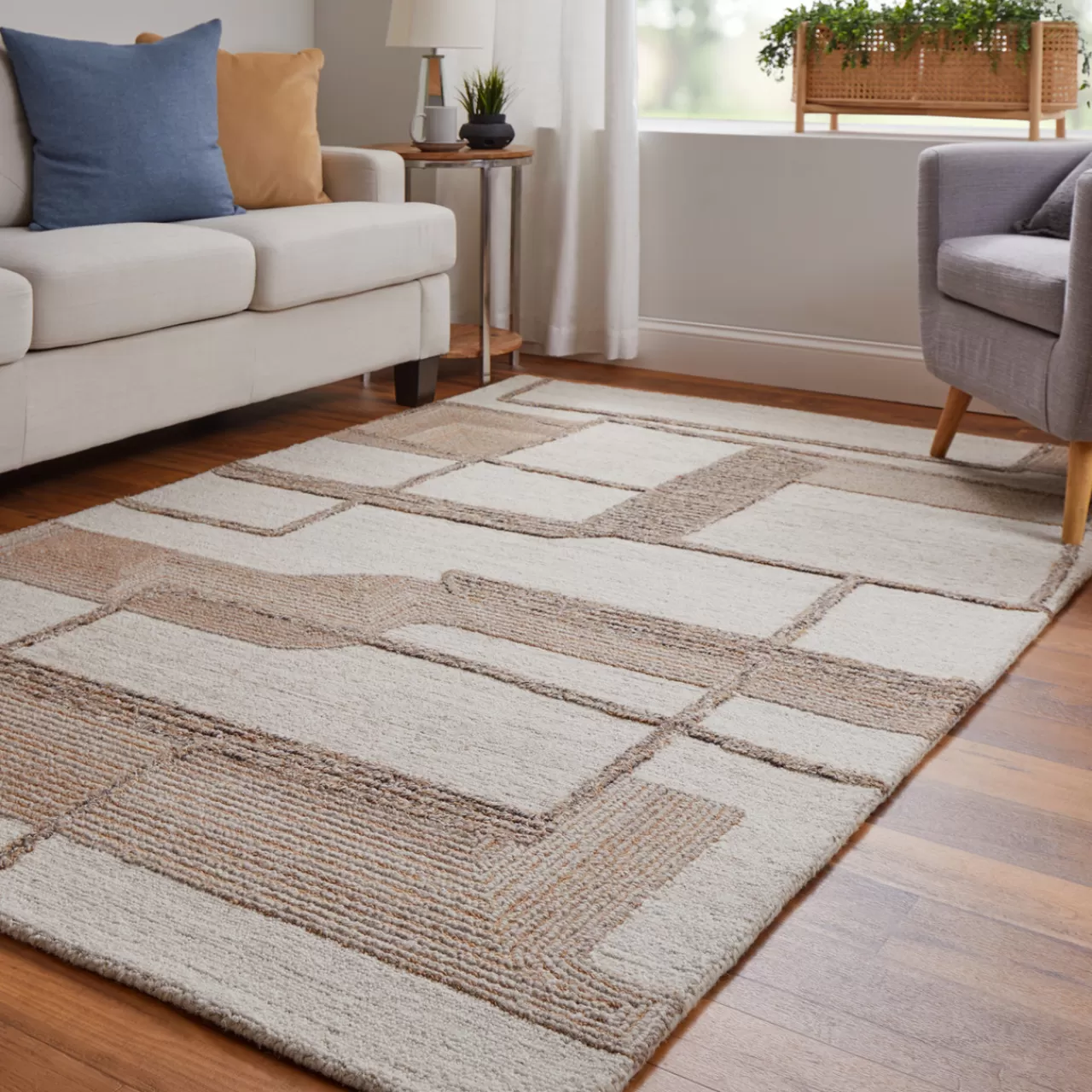 Z Gallerie Saris Rug - Ivory/Beige> Modern Rugs | Pattern Rugs