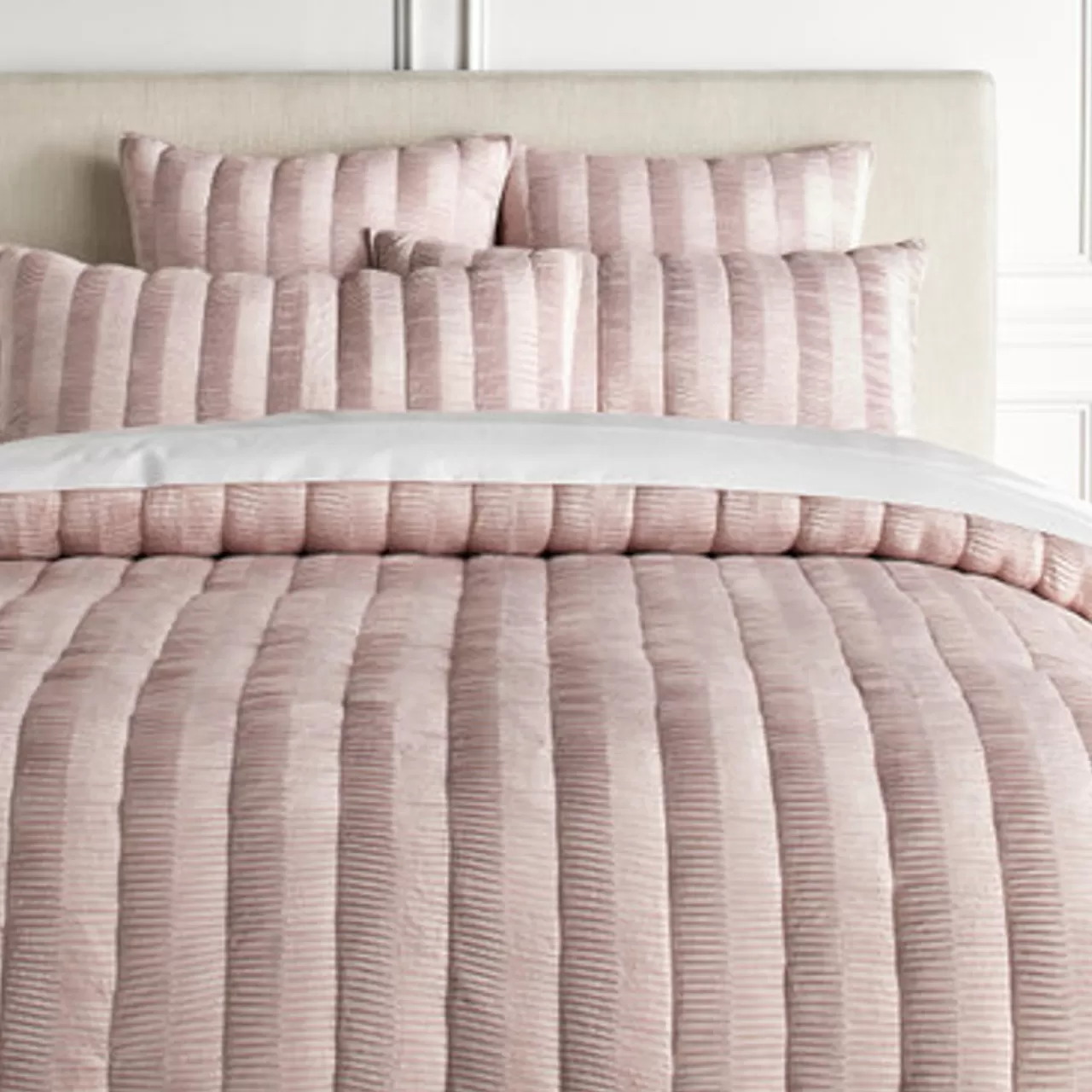 Z Gallerie Savion Bedding - Blush> Textured Bedding | Solid Bedding