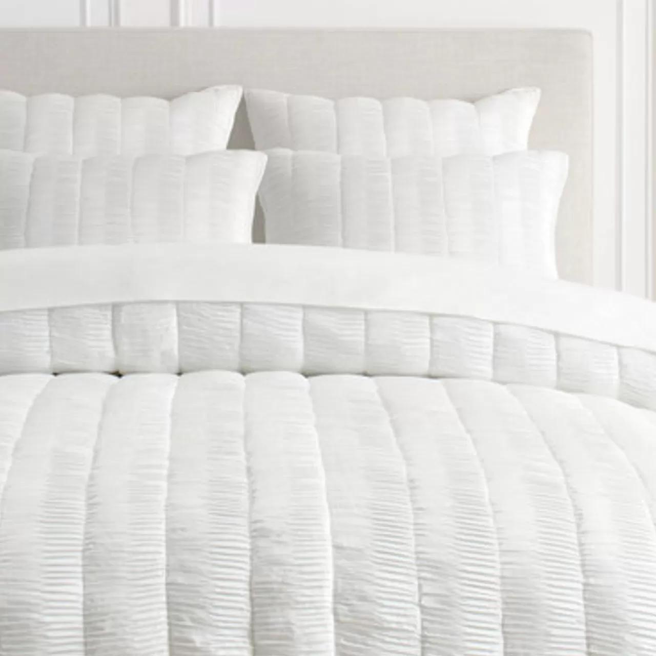 Z Gallerie Savion Bedding - Pearl> Textured Bedding | Solid Bedding