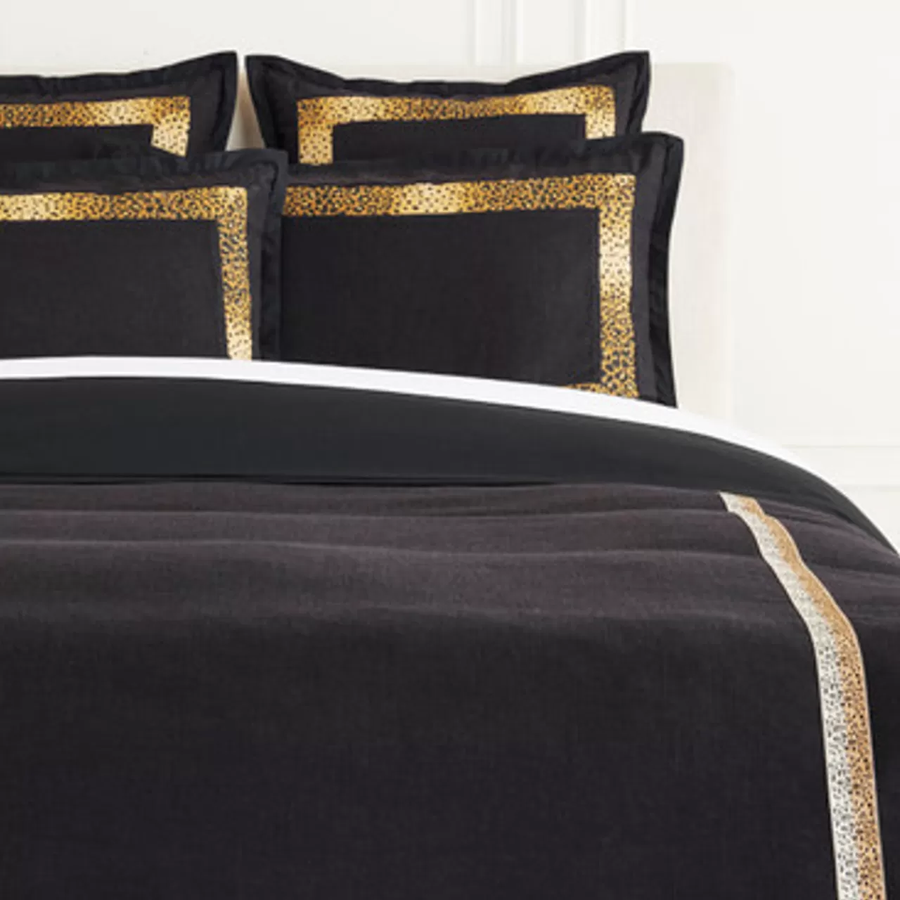 Z Gallerie Selena Frame Bedding - Black> Printed Bedding | Duvets Covers & Shams