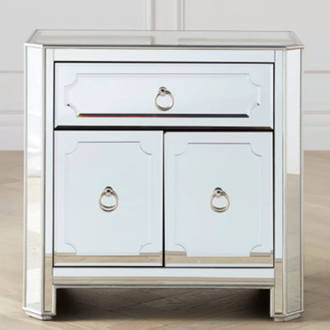 Z Gallerie Simplicity Mirrored Nightstand> Nightstands