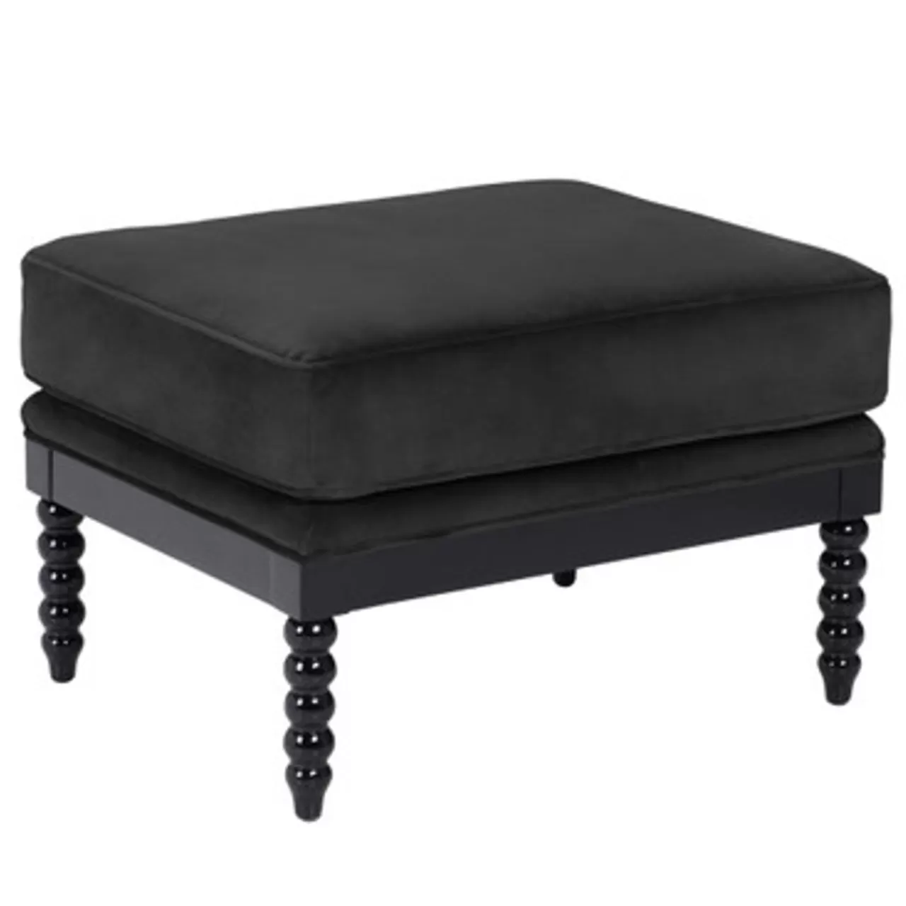 Z Gallerie Spindle Ottoman - High Gloss Black> Benches & Ottomans | Accent Chairs