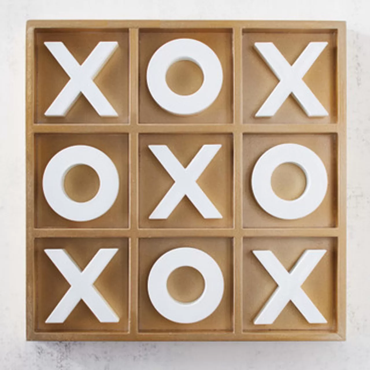 Z Gallerie Tic Tac Toe Game - Gold & White> Games | Décor Sale