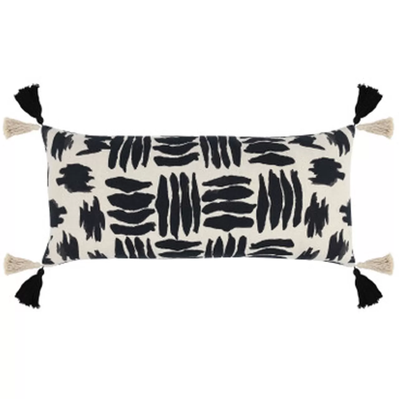 Z Gallerie Zahli Lumbar Pillow - Black/Natural> Textile Sale | Patterned Pillows